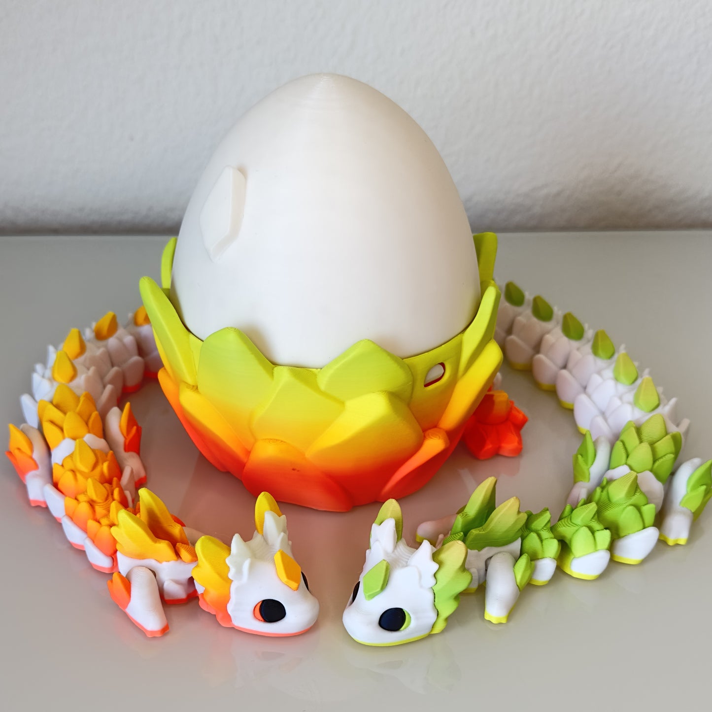 Colorful Crystal Dragon with Egg