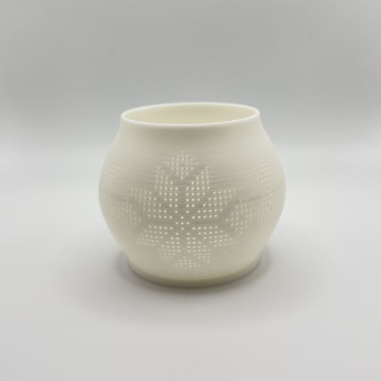 Embroidered candle holder or small vase